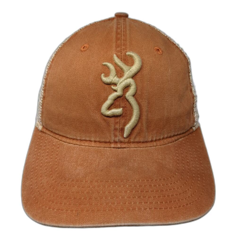 Browning Trucker Hat Brown One Size Buckmark Logo Mesh Back Snapback Hunting Hat